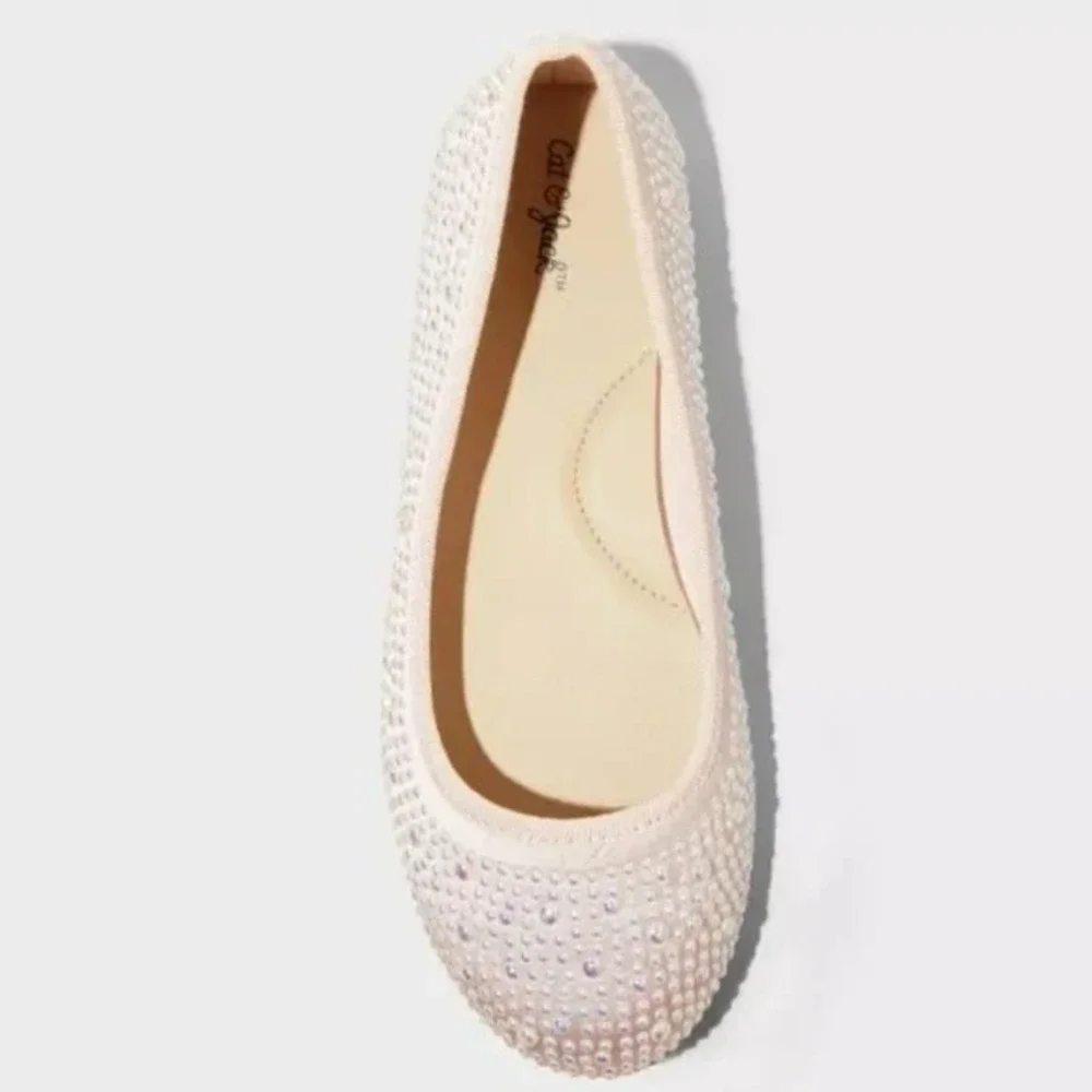Little Girls Flats by Cat & Jack Lisa‎ Pearl Blush Size 3 New With Tags